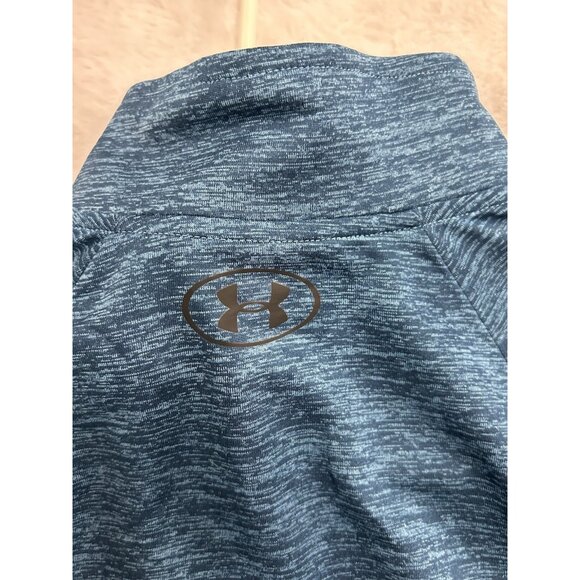Under Armour Shirt Mens SM/P Blue 1/4 Zip Pullover Loose Heat Gear Gym Running - Picture 9 of 13